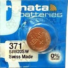 Renata Watch Battery Sr920sw  371 Silver Oxide - 2pc Pack