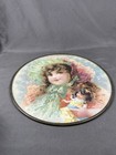 Antique Victorian Large 11    Chimney Flue Cover Young Girl With Bonnet   Doll