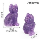 Artistone 2  Amethyst Crystal Cat Statue Sitting Kitten Hand Carved Gemstone    