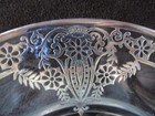Antique  Glass Plate With Sterling Silver Overlay 8 5    Across 1930 s Marked