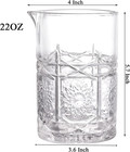 2 Pack Crystal Cocktail Mixing Glasses  22 Oz Vintage Bar Mixing Pitcher Weighte