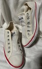 Converse Chuck Taylor All Star Slip On Sneakers W9 M7 White Laceless Shoes Guc
