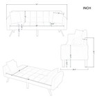 74  Futon Sofa Bed Sleeper Convertible Velvet Adjustable Backrest 2 Pillows New