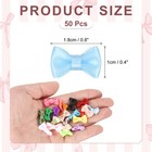 50 Pcs Mini Ribbon Bow 0 8  Mini Fabric Ribbon Flower Bows  Blue