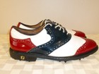 Footjoy Myjoys Icon Golf Shoes Red White Leather Wingtip 52040 Men s Sz 11 5 W