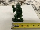 Chinese Antique Jade Figure Statue Hand Carved Man Standing 4  Tall Dark  Green