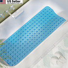 Amazerbath Shower Mat Non Slip 40 X 16 40  X 16   rectangular   Clear Blue