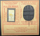 Vintage Sewing Needle Card - Helix Eyed Needles - Unfolded