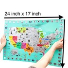 Kids Scratch Off Usa Map Poster 24x17 Educational Laminated Learning Gift Bundle