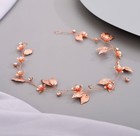 Bride Flower Leaf Hair Vine Wedding Pearl Rhinestone Headband Dainty Crystal    