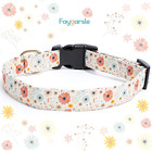Floral Cotton Dog Collar For Small Medium Large Dogs - Cute Designer