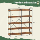 5 Tier Bookshelf  Display Bookshelf With 10 Open Shelves And Raised Baffle  47 2