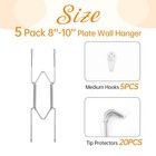 5 Pack Plate Hangers For The Wall  Suitable 8-10 Inch Inch  Silver 