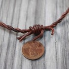 5 Yards Of Leather Barbed Wire Antique Brown Color   5861
