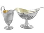 Antique Victorian Sterling Silver Cream And Sugar Presentation Set  1870 