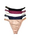 Pack Of 5 Women High Cut Satin Panties Thong Brief Brazilian Underwear Lingeries
