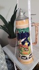 16  Large German Lidded Beer Stein Tankard With Lid Germany Vintage Oktoberfest 