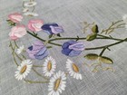  fairistytch  Intertwined Sweetpeas   Daisies Plump Hand Embroidered Traymat