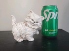 Vintage Hobbyist Ceramic White Hand Painted Persian Cat Kitten Figurine