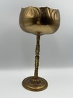Vintage Large Brass Goblet Candle Holder 9 75    Tall