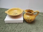 Vintage Oklahoma Bowl   Pitcher Travel Souvenir Gold 1970 s
