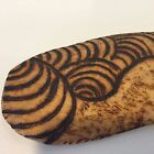 Vintage Hand Carved And Burnt Wooden Boomerang  13 1 2  Long X 2 1 2  Wide