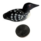 Miniature 1   Loon Carved Wooden Hand Painted Vintage