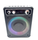 Portable Karaoke Machine With 2 Microphones And Colorful Led Lights  - Black