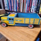 Nice Large 1950 s Seldom Seen Plastimarx Tin Litho Mexico Express Delivery Truck