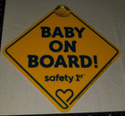 Safety 1st Baby On Board Car Window Suction Cup Sign  Yellow 5   6  X 6  Plastic