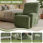 1 2 3 Seater Recliner Sofa Cover Stretch Non-slip Couch Protector With Armrest
