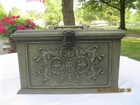 Vintage 1960s Max Klein Green Plastic Faux Wood Sewing Box Chest Usa Made