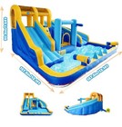 Bounce House Water Park With Long Dual Slides  Large Splash Pool  Jumping House