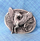 Pegasus Belt Buckle Fantasy Mythical Creature Horse God Cosplay Vtg 90s   gmp253