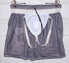 A Vintage Nos Pair Of T3k Joc-x   Xxl  Gray Mesh Hockey Cup Shorts   Hard Cup