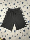 Adidas Boys Black Athletic Shorts 3 Stripe Soccer Training Mesh L 14 16