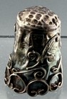 Vintage Thimble Mexican Sterling Silver Applied Wire Scrollwork Sewing Tool 1 