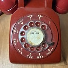Vtg Bell System Western Electric Red Rotary Dial Desk Telephone 500 Dm -read 