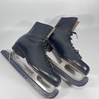 Vintage Riedell Red Wing Black Leather Ice Skates Sz 10 5 S Sheffield 220 Blades