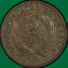 1864 Two Cent Piece Uncirculated Unc Coin  46408