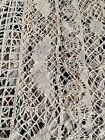 Bobbin Lace Tablecloth Butterfly   Daisy Pattern Ecru Ivory Tablecloth 72  X 46 