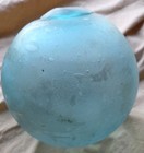 Vintage Large Japanese Blown Glass Fishing Float Aqua Blue Buoy Ball 