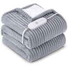  Heated Blanket Electric Full Size  Soft Flannel Sherpa Full 72 x84   Grey