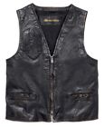 Harley-davidson   Men s Medium Iron Distressed Slim Fit Leather Vest Black  New 