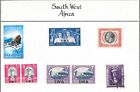 South West Africa  Album Page Of 27 Mint Hinged  some Fine Pairs    Used Stamps