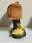 Vintage Royal Copley Us Mailbox Planter With Yellow Duck     Mid-century Ceramic