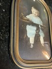 Antique Curved Bubble Glass Convex Picture Frame Photo Of Child  18    X 12    Afa