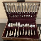 Vintage Set Of 122 Pcs Wm Rogers Oneida Silver Plate Celebrity Wild Rose W  Case