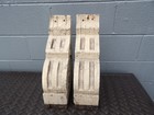 Pair Of 1890 s Architectural Salvage Wood Roof Corbels Old White Cream Paint
