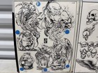 Vintage Art Tattoo Flash Sheet Lot Judy Parker 1994 Blue Dragon Skulls  Bands